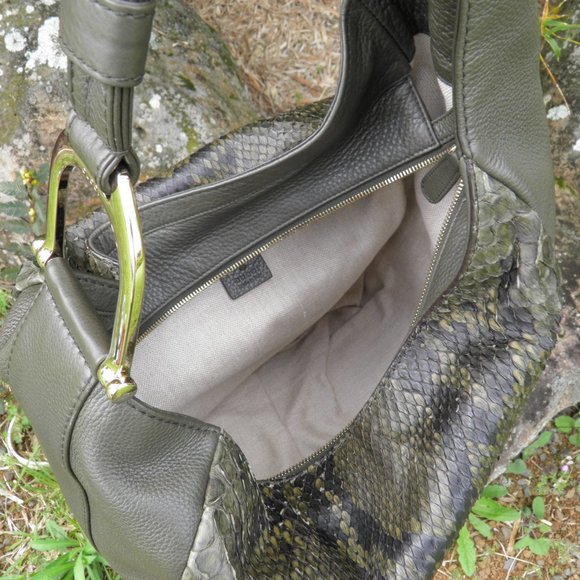 Gucci Greenwich Handbag Tote Python Leather - Picture 10 of 16